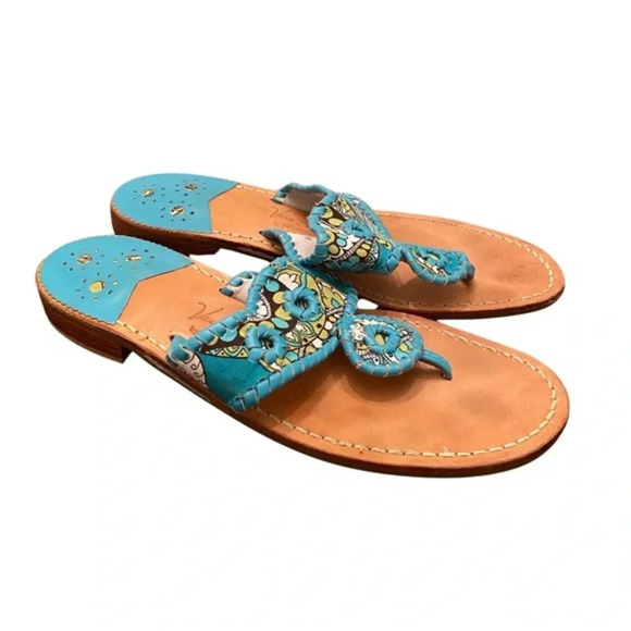 Jack Rogers Vera Bradley Peacock Sandals - Picture 1 of 8